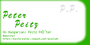 peter peitz business card